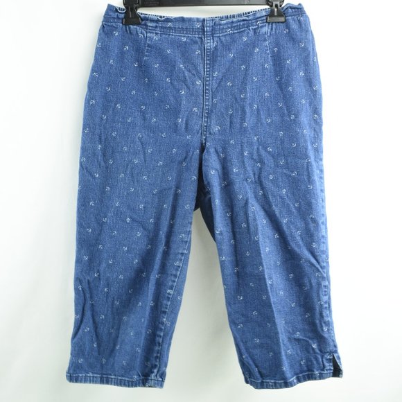 Croft & Barrel Denim Anchor Capri Size M Stretch - Picture 1 of 6